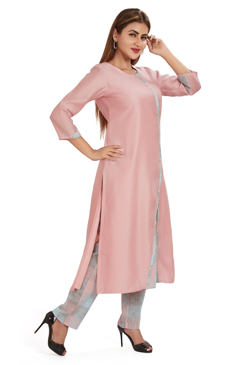 Simply Designed Plain Kurti With Pant