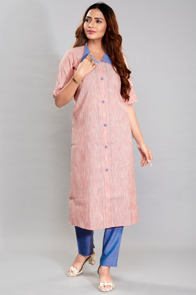 Smart Casual Kurti Set With Contrast Pant