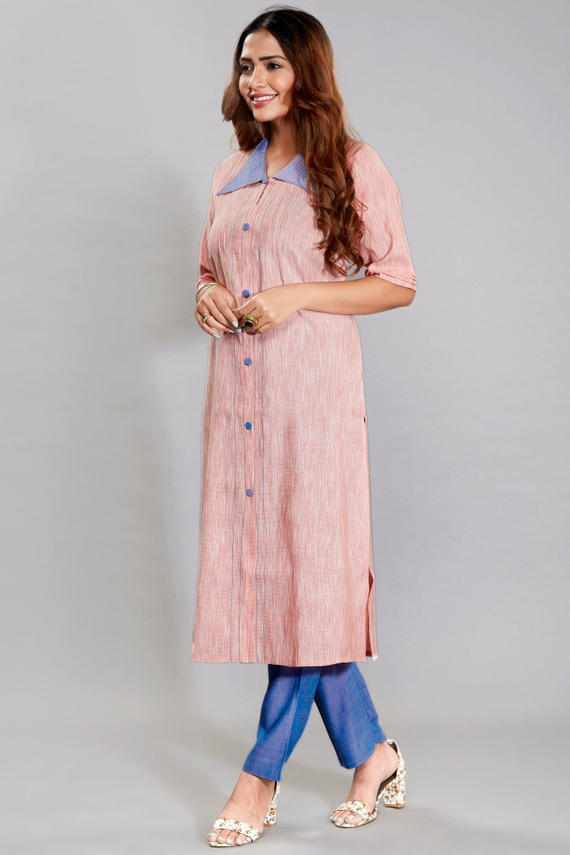 Smart Casual Kurti Set With Contrast Pant