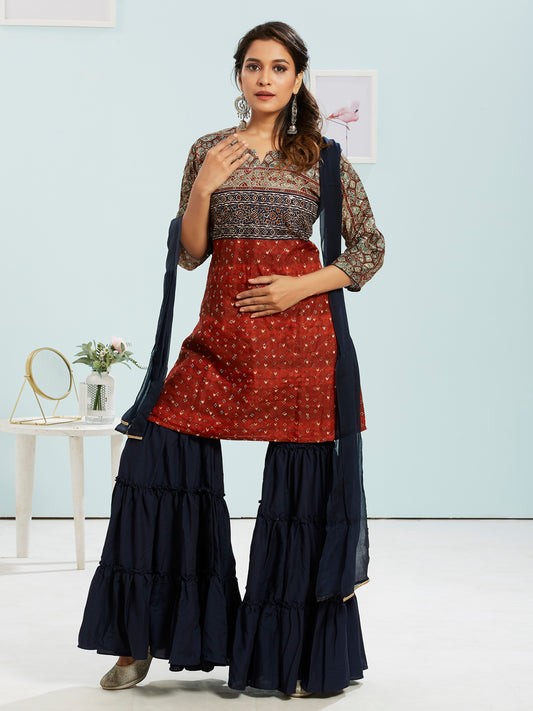 Sequence Gharara Set With Dupatta