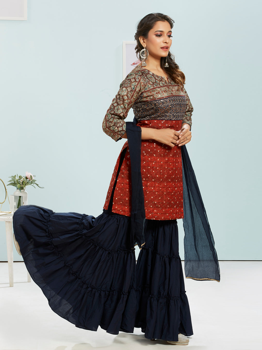 Sequence Gharara Set With Dupatta