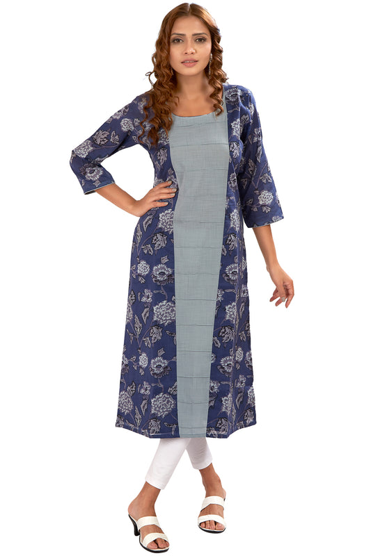 Office Wear Smart Straight Printed Kurti